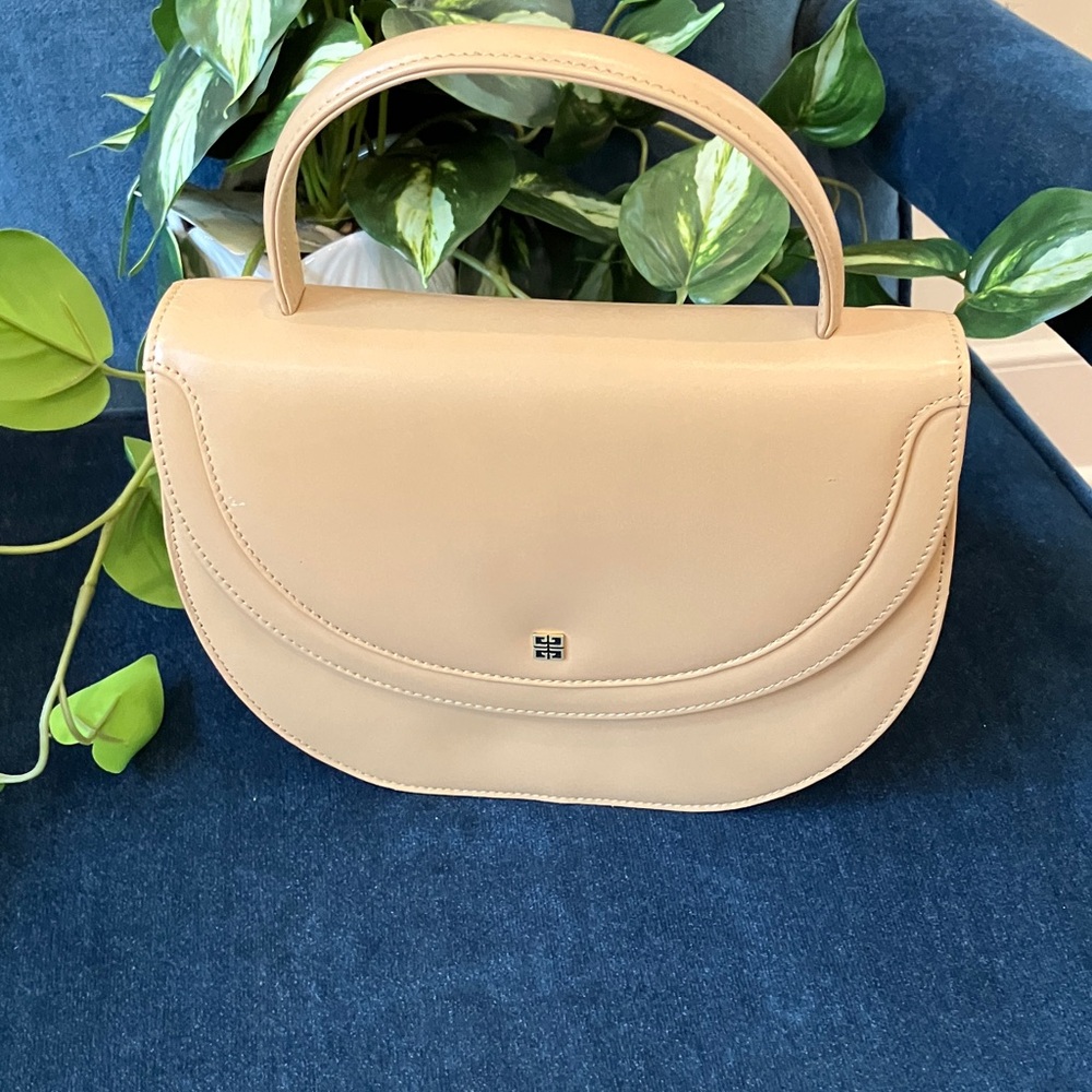 Givenchy Elegant Leather Top Handle Creamy Beige Handbag